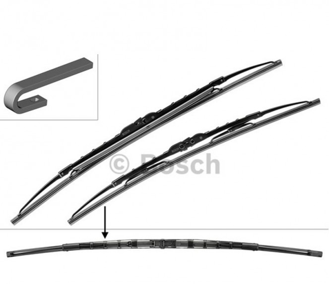 Wischblatt Scheibenwischer TWIN Set 530/600 BOSCH 3 397 001 802