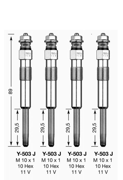 4x GLÜHKERZE D-POWER 10 Y-503J NGK 1009