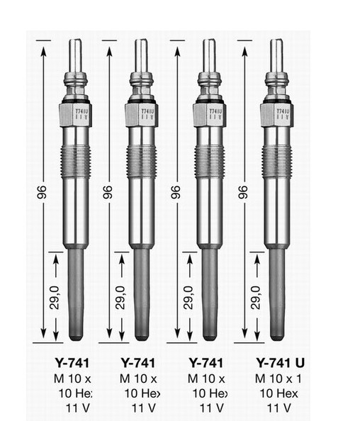 4x GLÜHKERZEN D-POWER 20 Y-741U NGK 6943