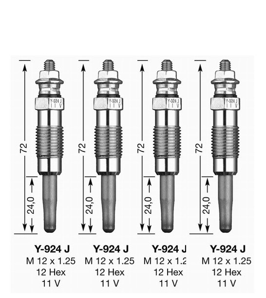 4x GLÜHKERZE Satz Y-924J D-Power 1 NGK 7906