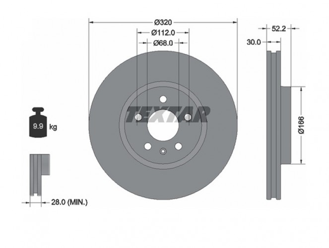 2x Stk. Bremsscheibensatz PRO VA innenbelüftet für Audi A4 A5 TEXTAR 92160005