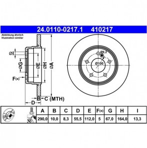 2x Bremsscheibensatz Hinterachse ATE 24.0110-0217.1