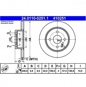 2x Bremsscheibensatz Hinterachse ATE 24.0110-0251.1