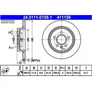 2x Bremsscheibensatz Hinterachse ATE 24.0111-0158.1