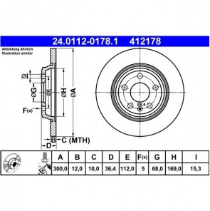 2x Bremsscheibensatz Hinterachse ATE 24.0112-0178.1