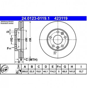 2x Bremsscheibensatz Vorderachse Innenbelüftet ATE 24.0123-0119.1