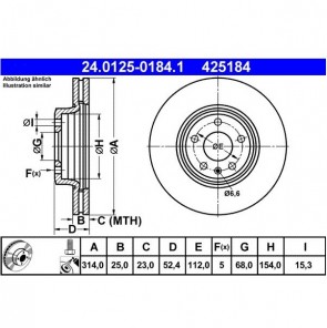 2x Bremsscheibensatz Vorderachse Innenbelüftet ATE 24.0125-0184.1